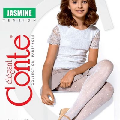 Conte Jasmine 40 Den - Fantasy Tights For Girls With Daisy Pattern - 4-10 yrs.