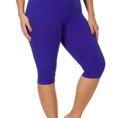 Zenana Capri Knee Length Leggings Activewear Womens Premium Cotton Jersey S-3X