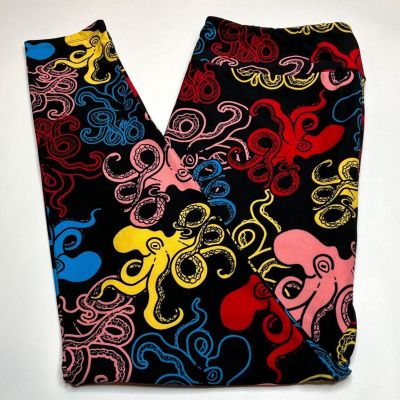 NEW LuLaRoe TC Leggings BLACK YELLOW BLUE Animal Nautical OCTOPUS KRAKEN Water