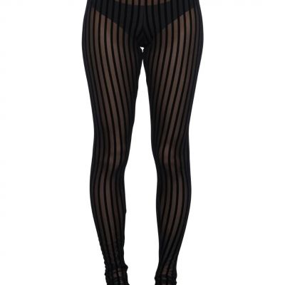 Punk Goth Dolls Kill The Grave Girls Spell Struck Black Velvet Striped Tights M