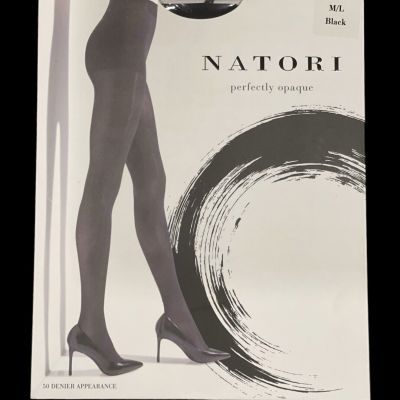 Natori Perfectly Opaque Control Top Tights 50 Denier Black Size M/L