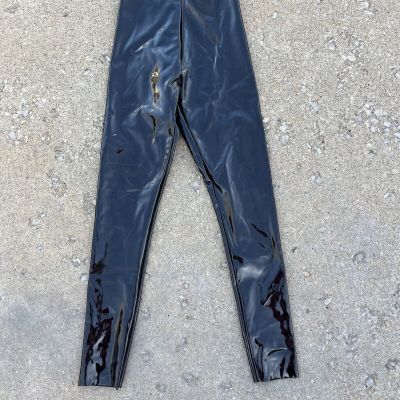 Commando Women's Size Small Solid Black Patent Leather High Rise Leggings Shiny