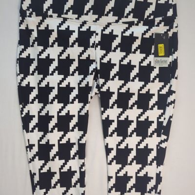 NWT Slim Factor By Investments Plus Blk/Wht Houndstooth Big Pattern Size XL