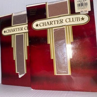 Charter Club Girdle Top Day sheer Pantyhose Size. D
