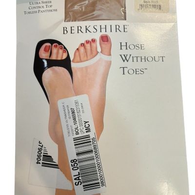 Berkshire Ultra Sheer Hose Without Toes SZ 1 Nude Control Top Toeless