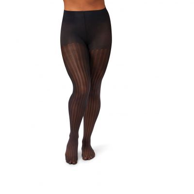 Hanes Womens EcoSmart Pinstripe Control Top Tights