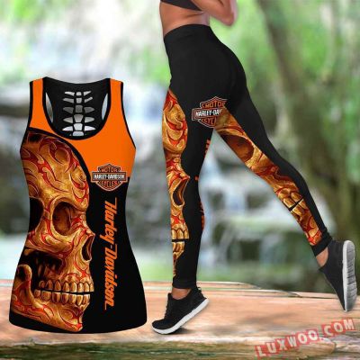 Harley--Davidson Limited Edition Woman Tanktop Legging 3D All Over Print S-5XL