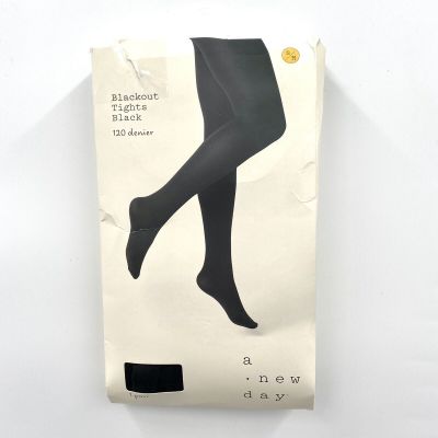 A New Day Women's  Black Opaque Tights 120D Size S/M