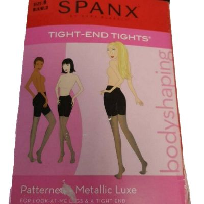 Spanx Patterned Body Shaping Lurex Tights (398) B/Black/Gold