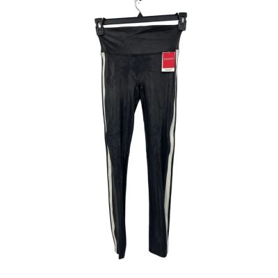 Spanx Faux Leather Side Stripe Leggings~ Black~Plus Size 2X~ NEW