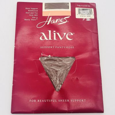 Hanes Alive Sheer Support Size A Style 809 Barely There Reinforced Pantyhose