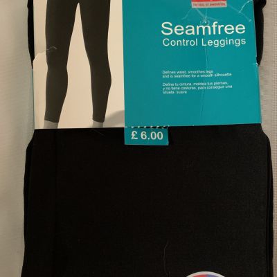 Primark Essentials Meryl Skinlife Seamfree Control Leggings Black Size 16-18