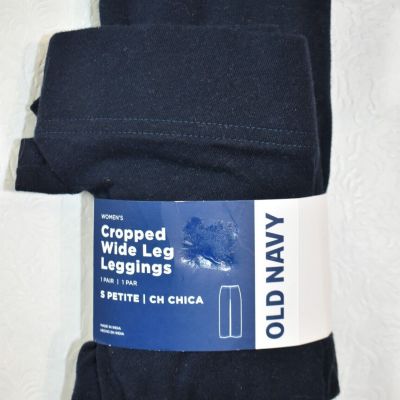 Old Navy Cropped Wide Leg Leggings Size Small  Petite Navy Women's New