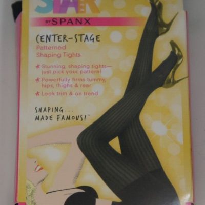 SPANX Star Power Center Stage Patterned Shaping Tights Size E Ribbed Row NWT