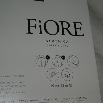 NIP Fiore Veronica 20 Denier Lurex Tights, size 4 BLACK G5122