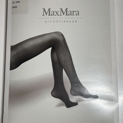 Brand New Max Mara Black Stockings Hosiery Tights 50 Denier Made in Italy M