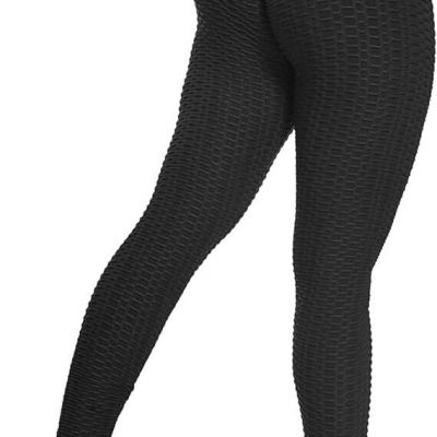 Fulbelle Women's Seamless High Waist Leggings Booty Lift Yoga Pants Black M New