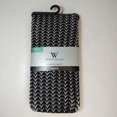 Worthington Shear To Waist Tights Size 3/4 Color Black
