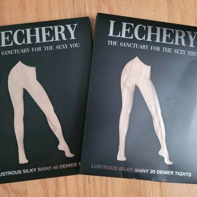 Lechery Lustrous Silky Shiny 20 Den Tights Natural Size S/M, 2-pack