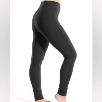 Lysse Cotton Blend Leggings Large Black Tight Ankle Moderate Control Workout