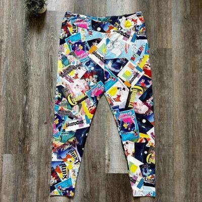 Disney Parks Vintage Movie Poster Pull On Leggings Sz XL