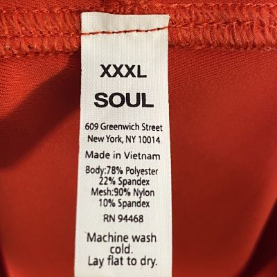 SOUL by Soul Cycle Womens Red Orange Pull On Capri Leggings Activewear  Size 3XL