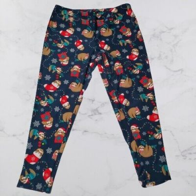 Terra & Sky Womens Size 16W-18W Christmas Sloth Leggings