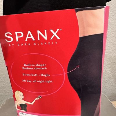 Spanx Tights Very Black Size D Shaping Double Take Patterned Leg Shapers New