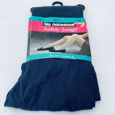 NEW? VTG? 90's No Nonsense Navy Nylon Silky Tights Kayser-Roth 1992 • USA Made?