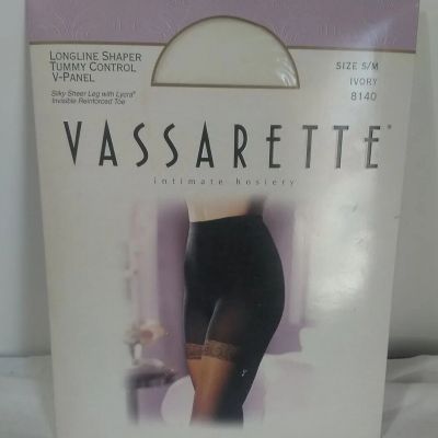 Pantyhose Tummy Control Sz S/M NOS Vassarette Longline Shaper Ivory 8140 READ