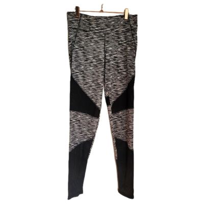 Aviva Sport Leggings Womens L Large Black White Mesh