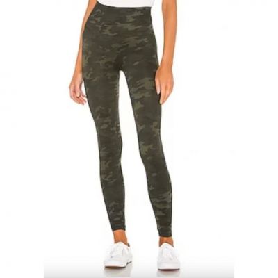 Spanx Womens High Rise Green Camo 'Look at Me Now' Leggings Size Medium