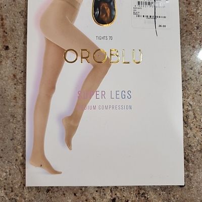 New Women's OROBLU Black Repos 70 Medium Compression Tights Size S