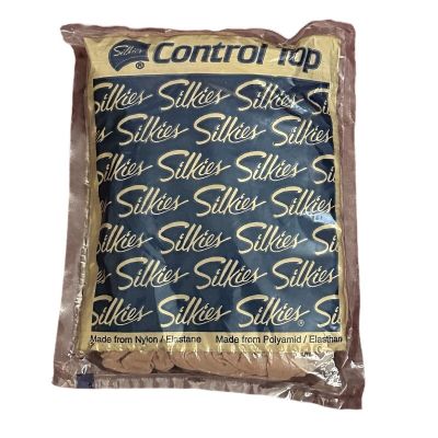 Silkies LARGE QUEEN Control Top Shape Enhancing Pantyhose Nude Tan Brown NOS