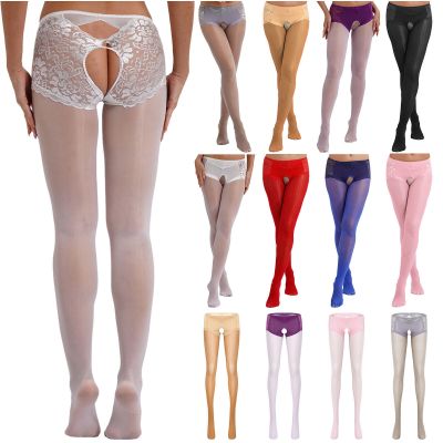 Women's See Through Lace Patchwork Pantyhose Cut Out Tights Rave Party Clubwears