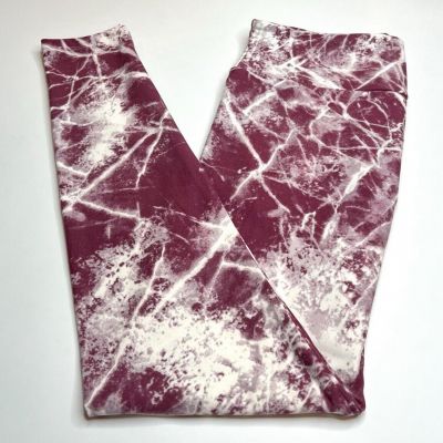 NEW LuLaRoe OS Leggings RASPBERRY PLUM WHITE Ice MODERN Lightning Glass Snow