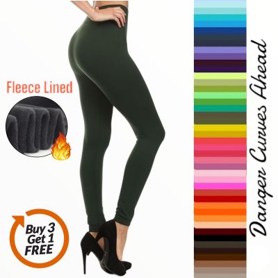 Fleece Lined Leggings Stretch Warm Winter Must Have! 12 Colors Sizes Misses/Plus