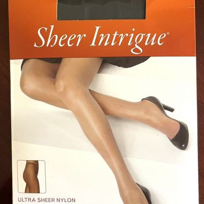 Sheer Intrigue Ultra Sheer Nylon Pantyhose w/ Reinforced Panty Size C Off Black