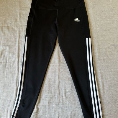 ADIDAS Aeroready Capri Athletic Leggings Womens Large Black Workout Gym Yoga