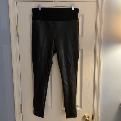 ASSETS by SPANX All Over Faux Leather Leggings Black Size 1X High Waisted