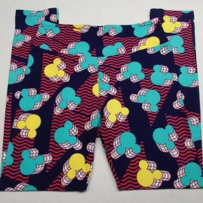 Women Ladies LULAROE Disney MICKEY MOUSE Leggings One Size Stretch Workout Pants