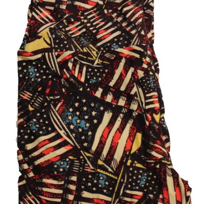 NWOT LuLaRoe 4th of July Americana Patriotic leggings One Size Flags