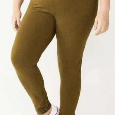 Sonoma Olive Green Leggings Mid Rise Plus Size 4X NWT