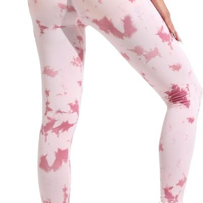 Workout Leggings for Women-Seamless Butt Scrunch High Waist Print Gym Yoga Pants