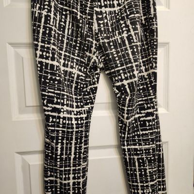 Zenergy By Chicos Pull On Stretch Leggings Size 1 Black/White Pants