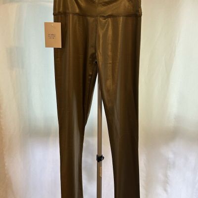 NWT New Mix Olive Green Shiny Leggings Women's size S/M