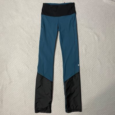 Lululemon Leggings Womans Size 2 Blue Run Clear As Mud Pant Hiking Outdoor