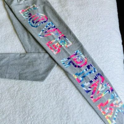 PINK Victoria’s Secret Tie Dye Logo Leggings Size S NWT