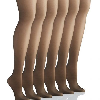 Hanes C60717 Silk Reflections Control Top Sandalfoot Tights 6PK