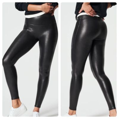 Spanx Leggings SPANXshape Faux Leather Leggings Black Size XL Style No. 2437